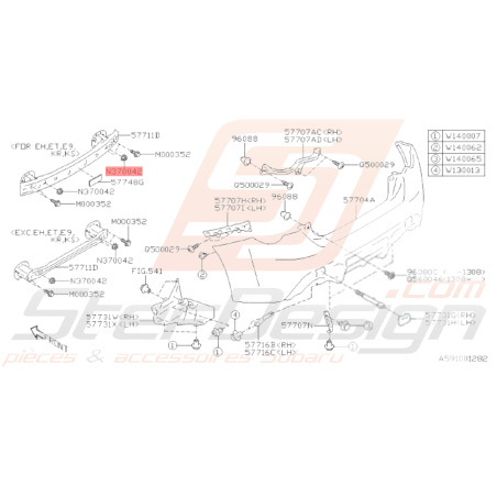 Écrou pare choc arrière SUBARU WRX 08-14 STI 05-14 BRZ 13-1833980