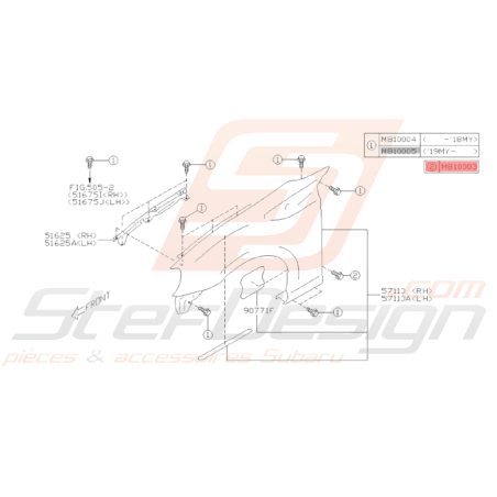 Vis Porte et Ailes Avant Origine Subaru GT WRX STI BRZ33996