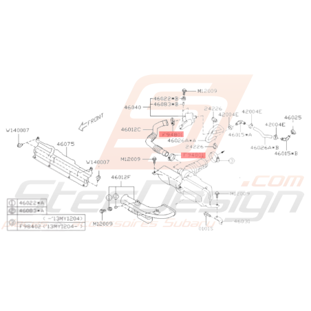 Collier de Durite Origine Subaru GT 93-00 WRX 01-07 BRZ 13-19 Forester Turbo 97-02/05-0734055