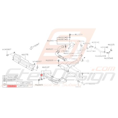 Collier Durite Échangeur Origine Subaru GT 93-00 WRX 01-10 STI 01-19 BRZ 13-19 Forester Turbo 97-02/05-0734060