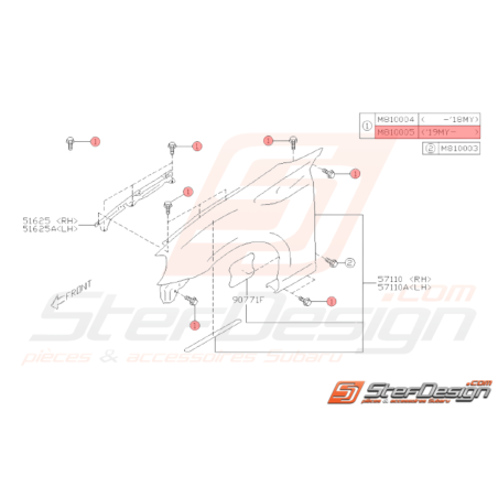 Boulon Aile Avant Origine Subaru BRZ 201934066