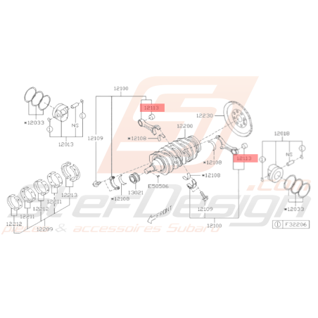 Manchon de bielle Origine SUBARU BRZ / TOYOTA GT 8634067