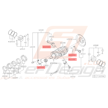 Coussinet De Bielle Origine Subaru BRZ / Toyota GT 86 2013-201934069