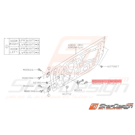 Vis Collerette Origine Subaru WRX STI 04/09/09 - 12/12/13 BRZ 13 - 12/12/1334073