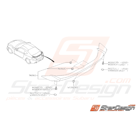 Schéma Becquet Arrière Origine Subaru BRZ 2013 - 201634077