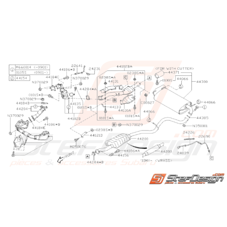 Schéma Intermédiaire et Silencieux Origine Subaru WRX 2008 - 201034085