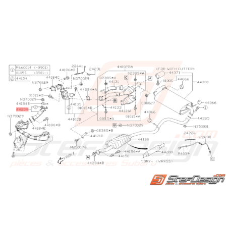 Tube d'échappement Origine Subaru WRX STI 2006 - 201434088