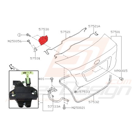 serrure de coffre pour subaru Impreza STI 201634102