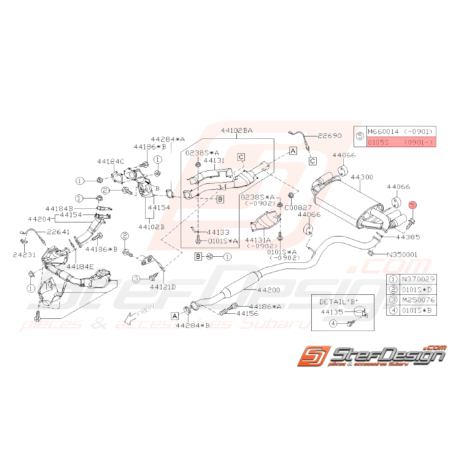 Vis de fixation intermédiaire/silencieux WRX 09-11 STI 09-14 BRZ 13-1634123