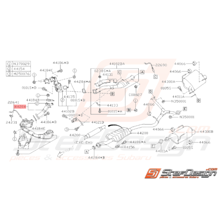 Tube d'échappement Origine Subaru WRX STI 2006 - 201434127