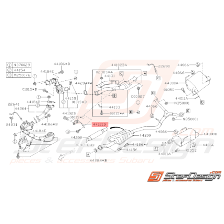 Support d'échappement Origine Subaru STI 2003 - 201434132