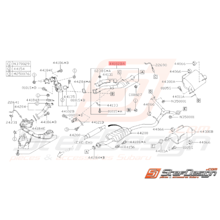 Echappement Central Origine Subaru STI 2011 - 201434133