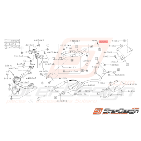 Sonde lambda oxygen échappement Subaru STI 08-1434140