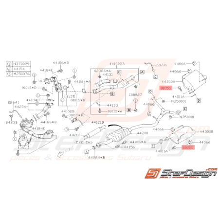 Vis de fixation intermédiaire/silencieux WRX 09-11 STI 09-14 BRZ 13-1634151