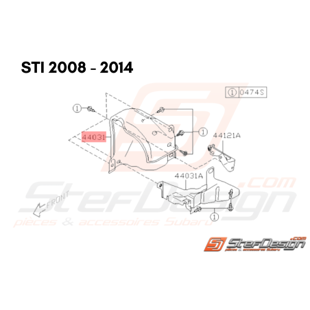 Tôle pare chaleur turbo origine Subaru WRX 2009 - 2010 STI 2006 - 201434167