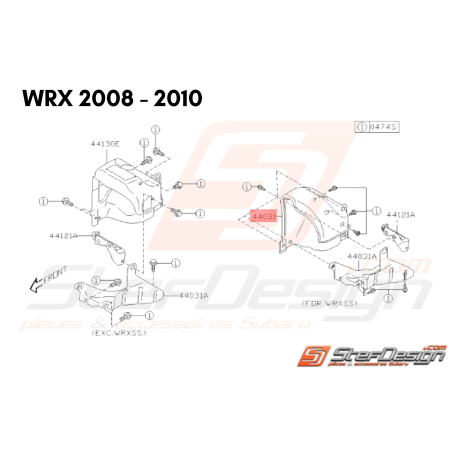 Tôle pare chaleur turbo origine Subaru WRX 2009 - 2010 STI 2006 - 201434168