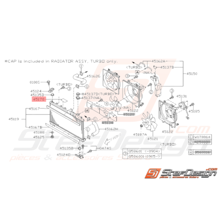 Étiquette Attention Ventilateur Origine Subaru WRX STI 03-14 BRZ 13-19 Forester Turbo 97-08-00/05-0734217