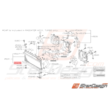 Joint radiateur Origine Subaru WRX STI 2008 - 201434219