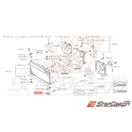 Support Radiateur Inférieur Origine Subaru WRX STI 2008 - 201434224