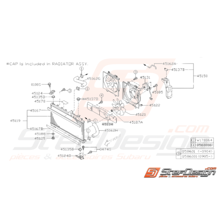 Support Radiateur Supérieur Origine Subaru WRX STI 2008 - 201434242