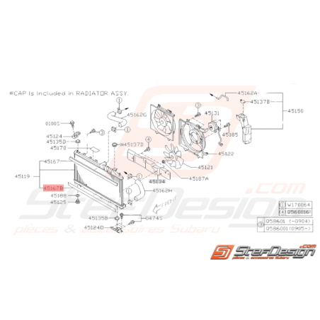 Joint radiateur Origine Subaru WRX STI 2008 - 201434245