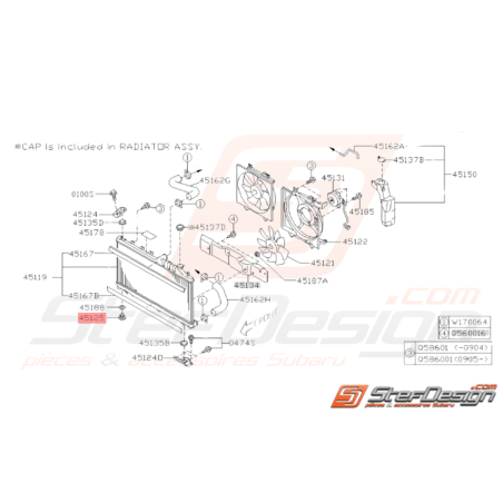 Bouchon d'Air de Radiateur Origine Subaru WRX STI 2008 - 201434247