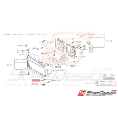 Silent bloc inférieur radiateur Origine Subaru WRX STI 01-14 BRZ 13-1934248