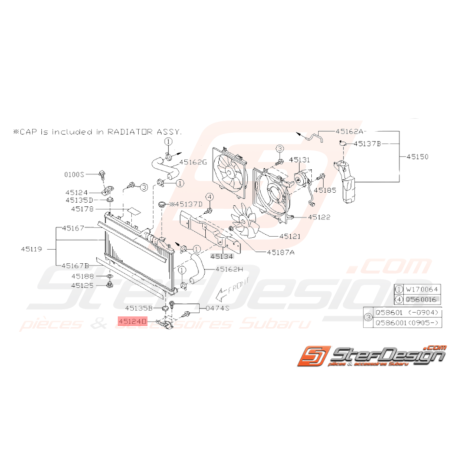 Support Radiateur Inférieur Origine Subaru WRX STI 2008 - 201434249