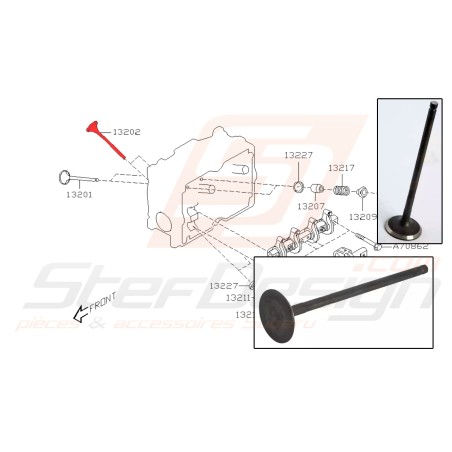 Soupape échappement pour subaru legacy 200434256