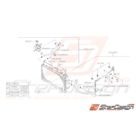 Schéma Durites de Refroidissement Origine Subaru WRX STI 2008 - 201434258