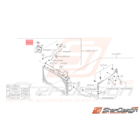 Bouchon de vase d'expansion d'eau origine SUBARU GT WRX STI34259