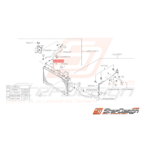 Attache tuyaux (bis) de vase d'expansion Subaru GT 93-00 WRX STI 01-1434266