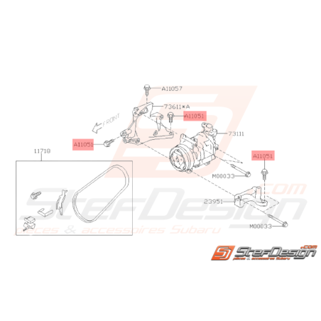 Vis Support Compresseur de Clim Origine Subaru WRX STI 03 - 1434281