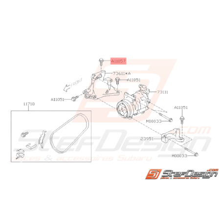 Vis de support de Compresseur Origine Subaru WRX STI 11/06 - 1434282