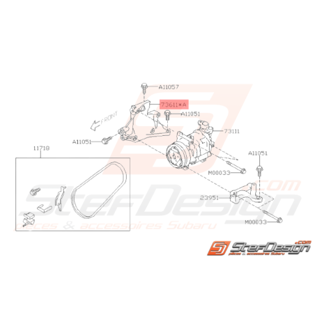 Support Compresseur de Clim Origine Subaru WRX STI 2008 - 13/03/200934283