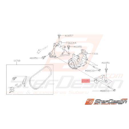 Support Compresseur de Clim Origine Subaru STI 2008 - 201434286