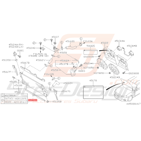 Garniture Radiateur Inférieur Origine Subaru BRZ 2013 - 201934305