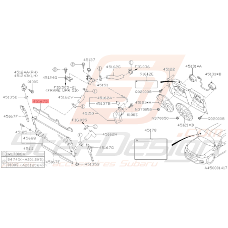 Garniture de Radiateur Supérieur Origine Subaru BRZ 2013 - 201934313