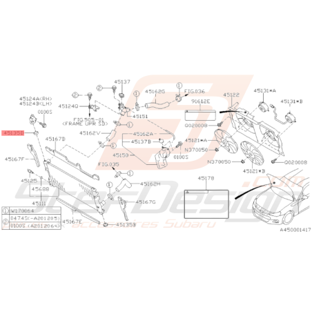 Silent bloc supérieur de radiateur SUBARU WRX STI 01-14 BRZ 13-19 FORESTER 05-0734314