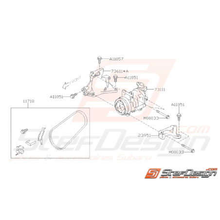 Schéma Compresseur Climatisation Origine Subaru WRX STI 2008 - 201434324