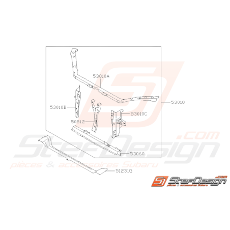 Schéma Face Avant Origine Subaru WRX STI 2008 - 201434326