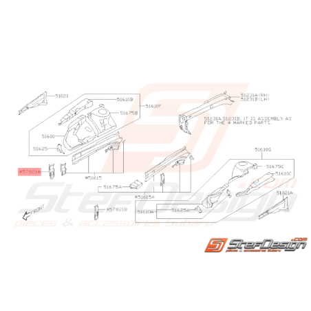 Support avant droit carrosserie Origine SUBARU WRX STI 2008 - 201434337