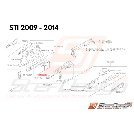 Plaque de Fermeture Origine Subaru WRX STI 2009 - 201434342