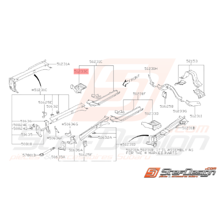 Renfort de Tablier Origine Subaru WRX STI 2008 - 201434348