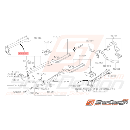 Longeron Avant Origine Subaru WRX STI 2008 - 201434352