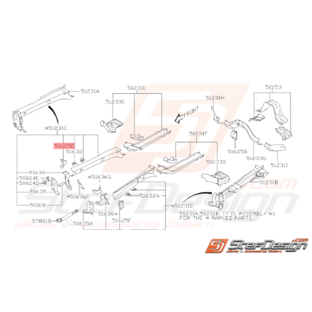 Support Complet Pare-chocs Origine Subaru WRX STI 2008 - 201434354