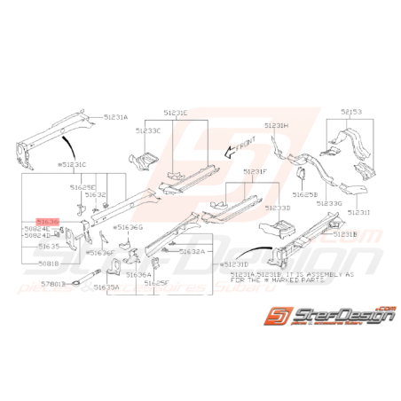 Embout de Longeron Origine Subaru WRX STI 2008 - 201434358