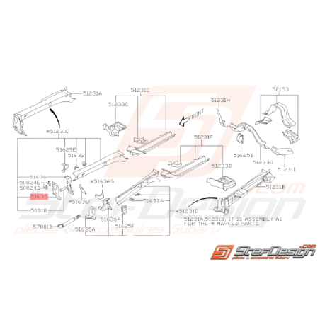 Tôle Embout Longeron Avant Origine Subaru WRX STI 2008 - 201434362