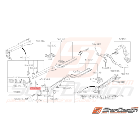 Gousset de Longeron Origine Subaru WRX STI 2008 - 201434365