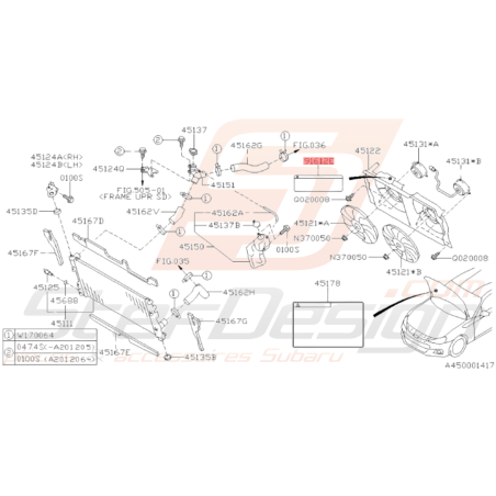 Étiquette Attention Ventilateur Origine Subaru WRX STI 03-14 BRZ 13-19 Forester Turbo 97-08-00/05-0734393